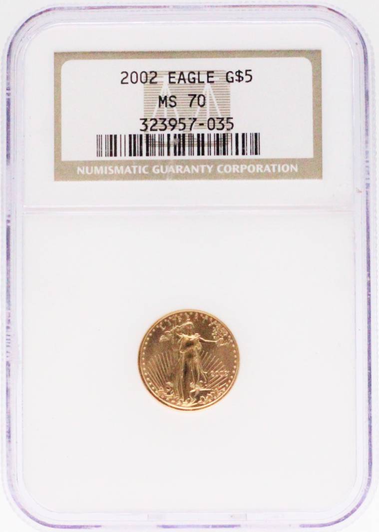 2002 NGC MS70 $5 Gold American Eagle